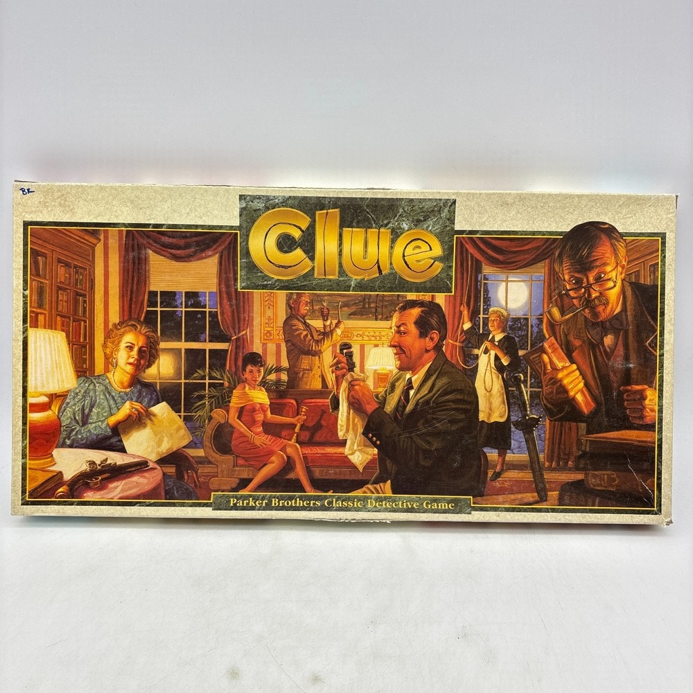 VINTAGE Clue COMPLETE Parker Brothers 1992 Classic Board Game Long Box 90s